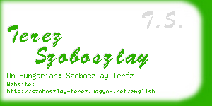 terez szoboszlay business card
